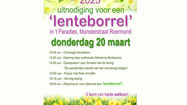 Lenteborrel seniorenraad met lezing